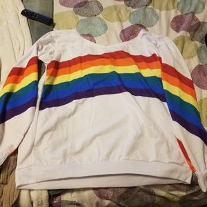 Rainbow 3XL Pride Off-Shoulder Sweatshirt